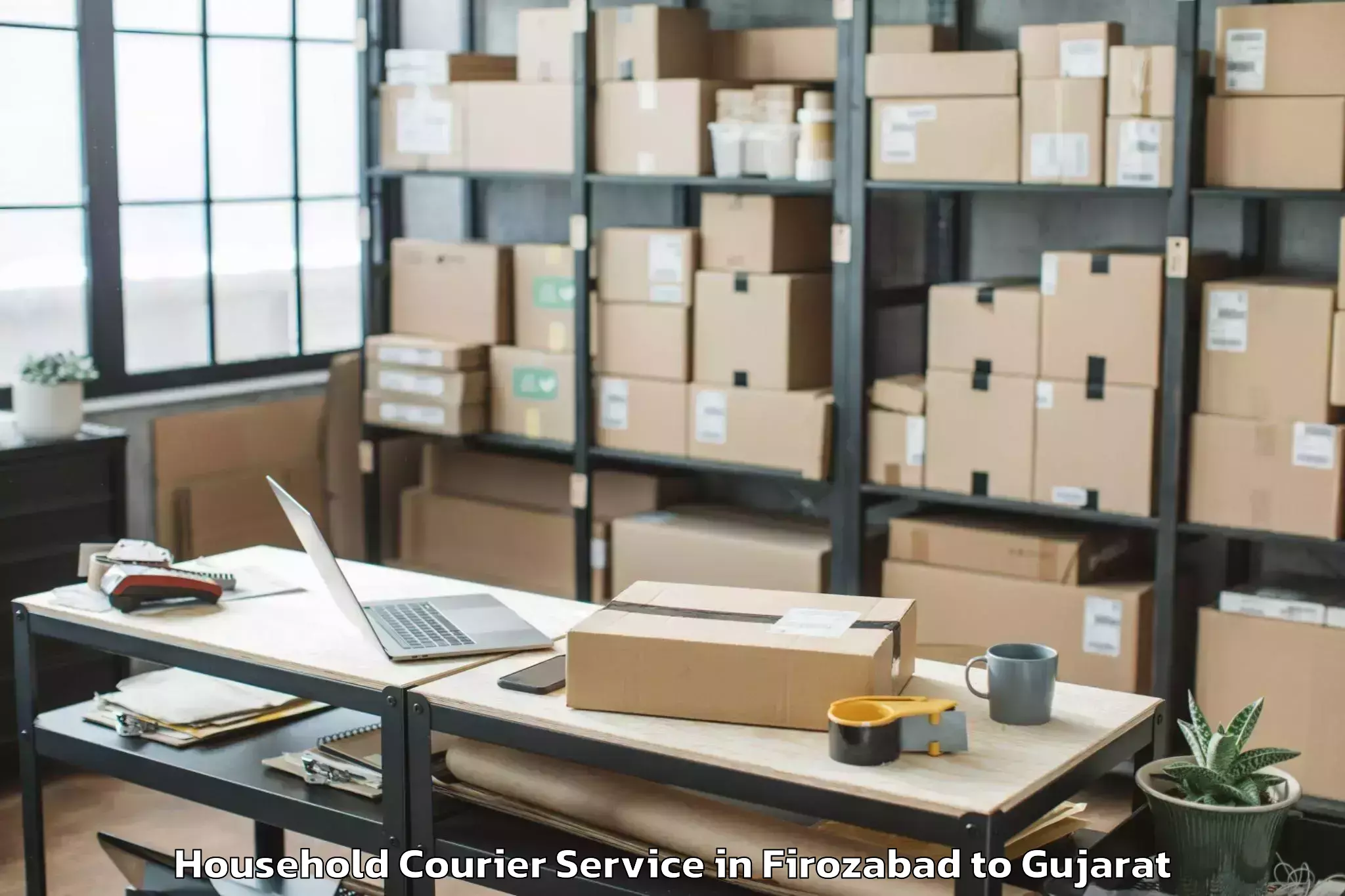 Quality Firozabad to Lodhika Household Courier